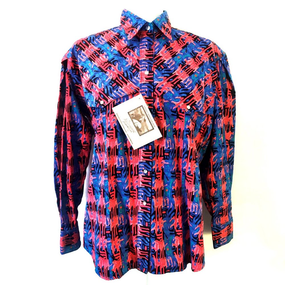 Rockmount colorful western shirt brushpopper NWT NOS